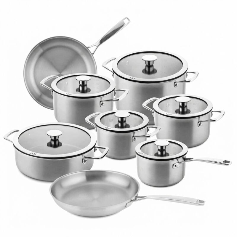 14 Delige Downdraft Pannenset RVS